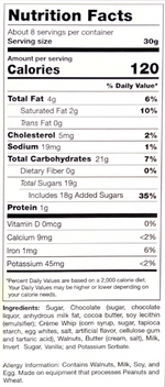 Load image into Gallery viewer, Nutrition facts of our homemade delicious chocolate walnut fudge.