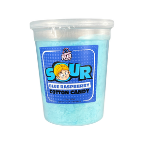 Cotton Candy with a bit of a cheek sucking punch! Our Sour Blue Raspberry Cotton Candy has the same extreme sour taste as your favorite sour candies. Get ready to make those taste buds burst! If you like blue raspberry and sour, you are going to love our Sour Blue Raspberry Cotton Candy