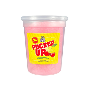 Enjoy the Valentine's Day themed, Pucker Up Sour Cherry Cotton Candy!