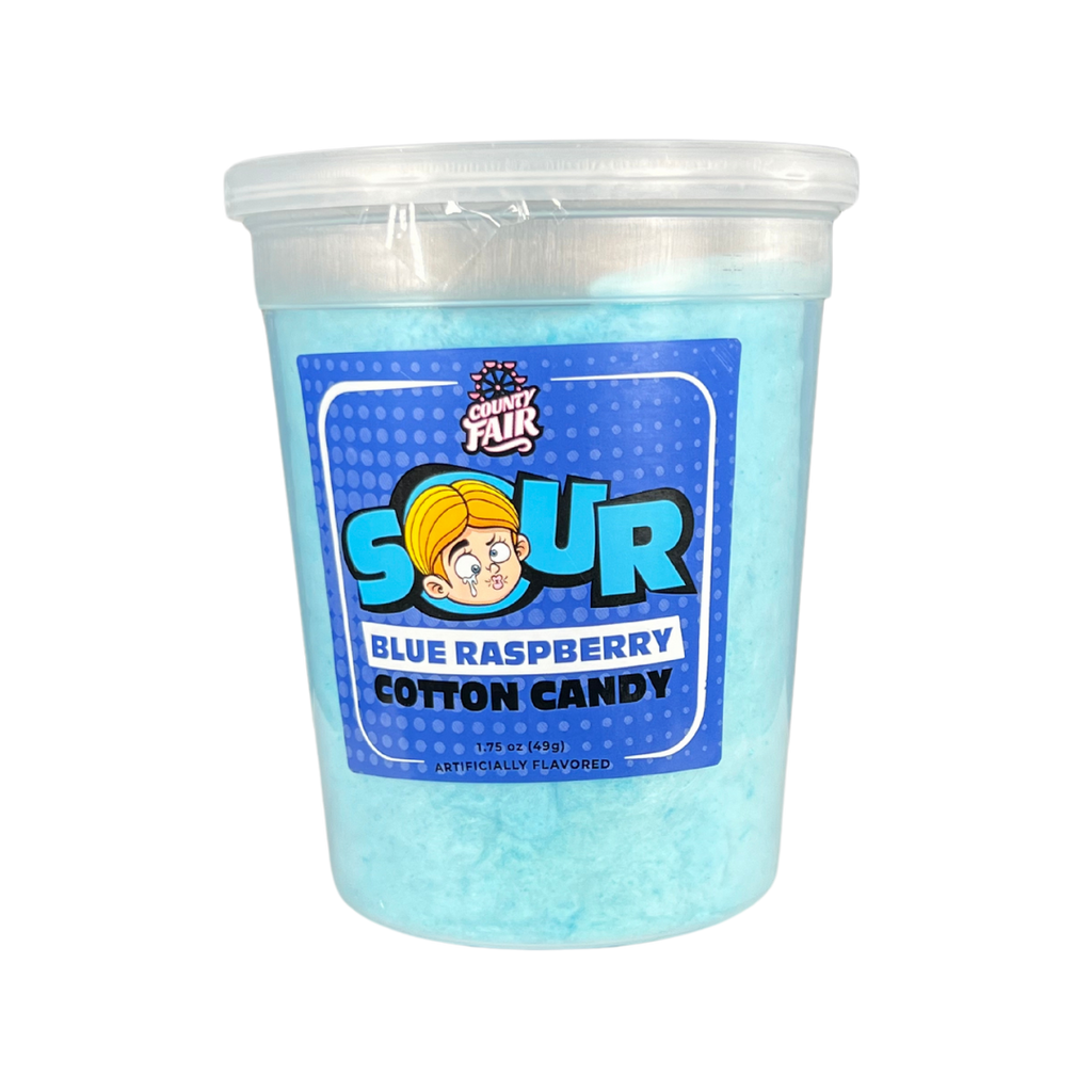 Raspberry Button Candy Sour Blue Raspberry Cotton Candy