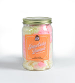 Load image into Gallery viewer, Enjoy a mason jar filled with flavor twists of ripe strawberry and tropical banana, you are guaranteed to love our strawberry banana cotton candy.
